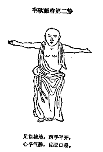 Thức thứ nhì: Lưỡng kiên hoành đản (Hai vai đánh ngang). Thức thứ nhì: Lưỡng kiên hoành đản (Hai vai đánh ngang).